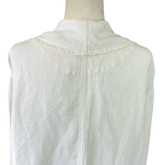 Oska Jacket Size 3 10 - 12 US White 100% Linen Relaxed Fit Lagenlook Oversized - Picture 5 of 15